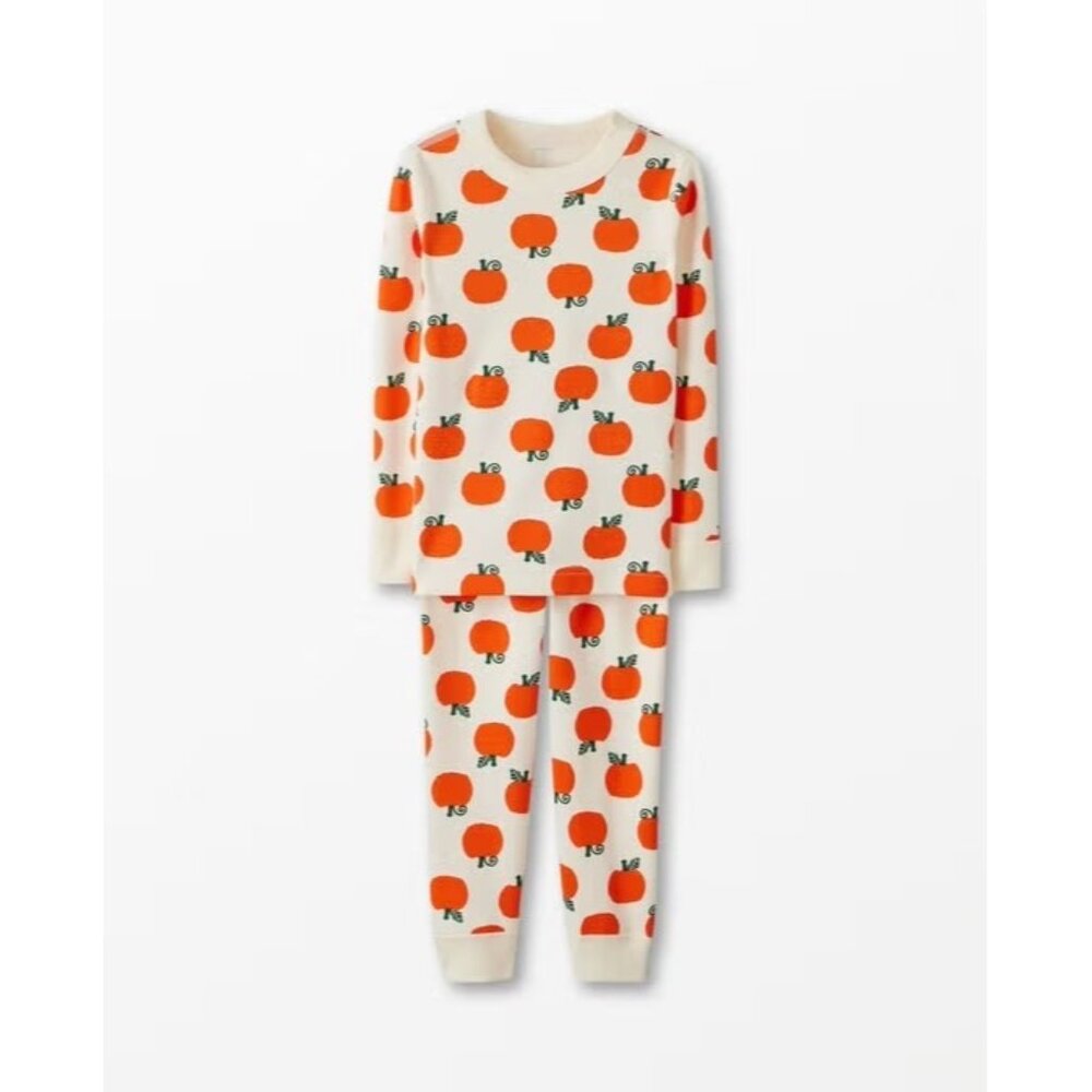 Hanna Andersson Pajama Set Small‎ – Organic Cotton Pumpkin Print Fall Halloween